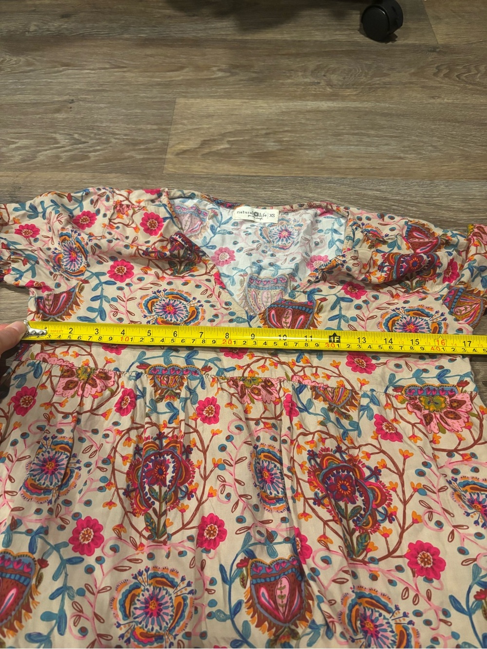 Natural Life Charlotte Flowy Dress Boho Cottagecore Floral Mini Dress XS - Picture 5 of 6